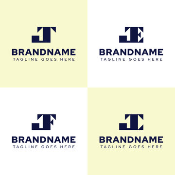 Letters JT JTE JTF JTC JTL Monogram Logo Set, for JT TJ JTE JTF JTC JTL  initials