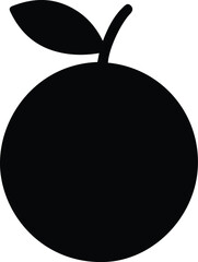 Fototapeta premium vector silhouette illustration of an apple, orange isolated on white background