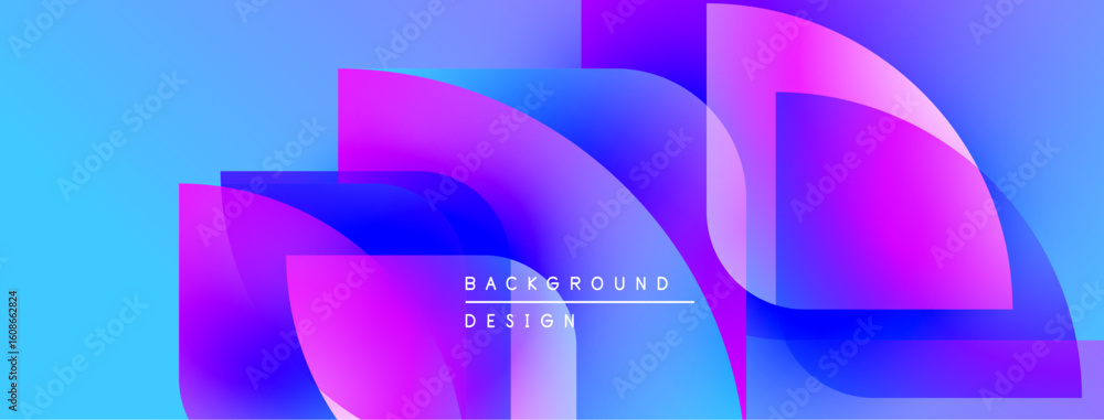 Aufkleber abstract vibrant background. overlapping shapes create dynamic, modern visual effect. blue, purple g