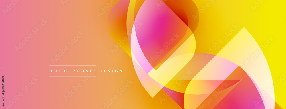 Poster abstract colorful layers create dynamic visual effect. gradient hues blend, forming modern backgroun