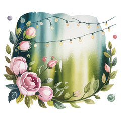 Watercolor Floral Frame Clipart for Book cover, T shirt, Bag, Mug, Crafting and many more