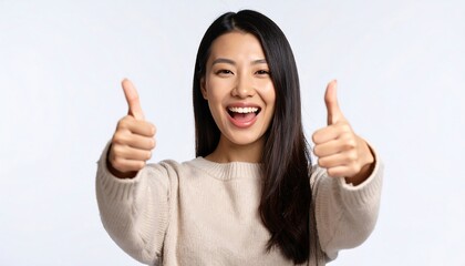 Woman giving thumbs up