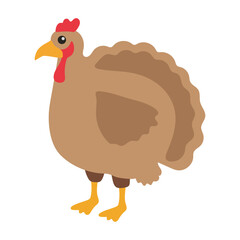 Turkey Animal Illustration Flat Design