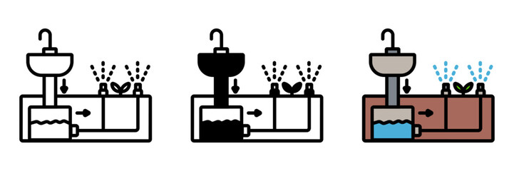 Greywater System is used to recycle lightly used water from sinks or showers for irrigation and flushing.