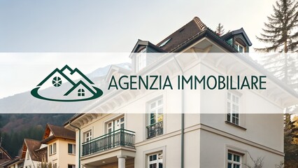 Real estate background with text Agenzia Immobiliare in futuristic style resembles a company logo clean layout for agency advertising space suitable for marketing apartments houses homes or commercial