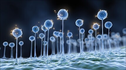 Animated medical style image of sebum secretion mixing with dead cells to form earwax