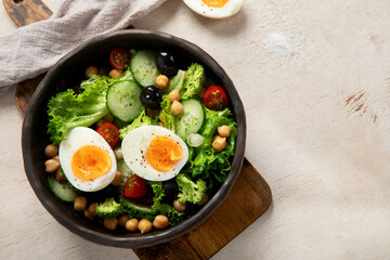 Healthy Balanced Meal. Fresh salad.