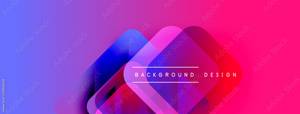 Poster Abstract gradient background. Overlapping shapes create dynamic visual effect. Text reads background design. Modern, vibrant composition.