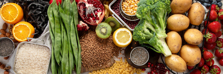 Healthy low carbs products. Ketogenic diet concept.