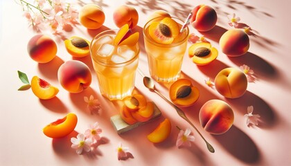 Healthy Summer Cool Fruit Drinks Apricot and Peach Peach Fruit Cocktail