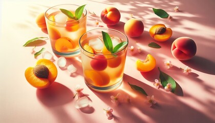 Healthy Summer Cool Fruit Drinks Apricot and Peach Peach Fruit Cocktail