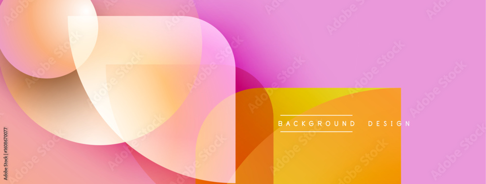 Poster abstract design features flowing shapes, pinks, oranges. modern aesthetic, gradient colors create dy