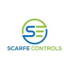 Obraz premium The **Scarefe Controls logo** features a modern and professional design with clean typography and precision-inspired elements, symbolizing reliability, control, and advanced technology solutions. 