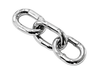 Close-up of polished metal chain links
