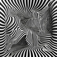 Fototapeta premium Distorted zebra stripes create optical illusion