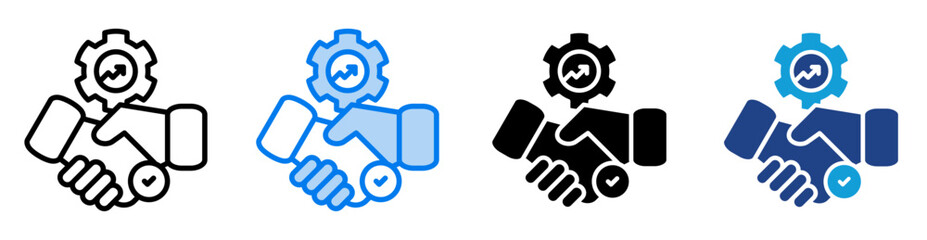 partnership icon set multiple style collection