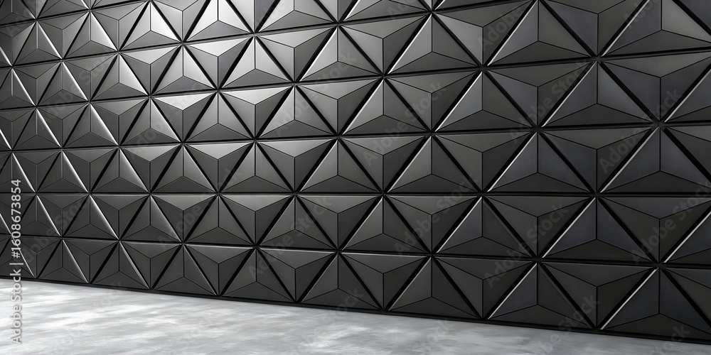 Poster sophisticated modern wall paneling with elegant triangular texture for high-end interiors and archit