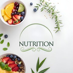 Healthy Nutrition Logo with Fruits and Vegetables for Organic Food Branding.