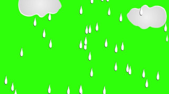 a green screen animated video of rain falling from the sky.