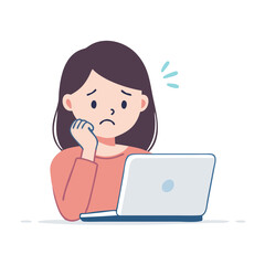 Simple Vector Illustration Of Worried Women
