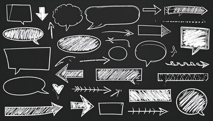 Chalkboard style graphic design elements