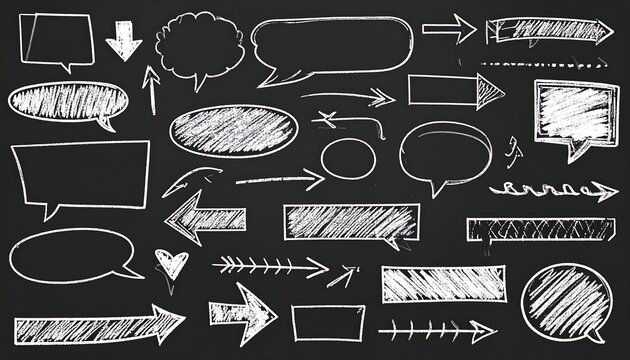 Chalkboard style graphic design elements
