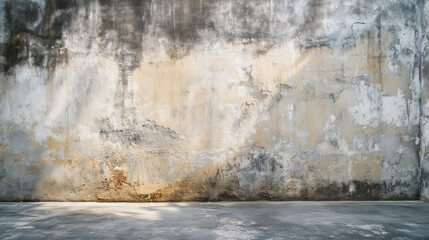 empty wall and wooden floor with glare from the window. Interior background for mockup or presentation