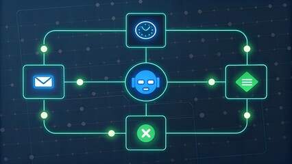 AI Workflow Visualization A Digital Interface Displaying Complex Automation Concepts