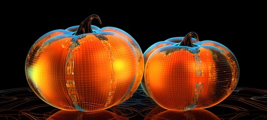 persimmon Wireframe , mozaic art, generative AI