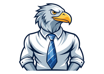 Refined Eagle in Dress Shirt with Elegant Cufflinks Sophisticated Vector Mascot with Modern Style and Clean design 