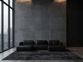 Modern Minimalist Living Room Design Urban Apartment Interior Photography Contemporary Style Wide Angle Aesthetic Appeal