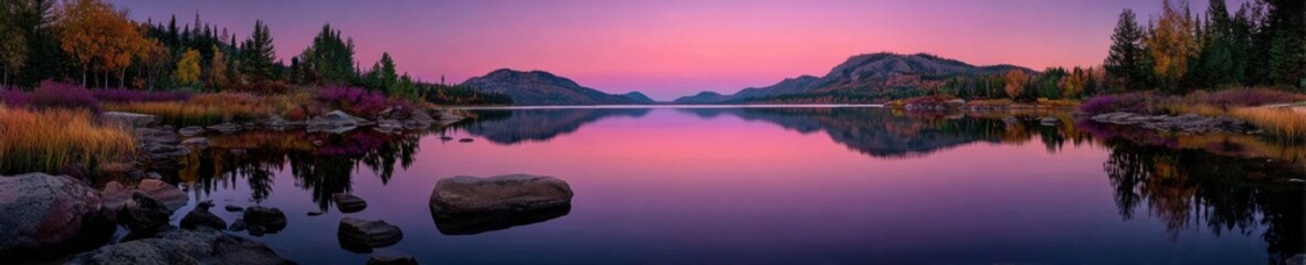 Lake Superior Day Sunset Panorama Premium Tranquil Autumn Landscape for Young Professionals Inspired by Columbus Day and Fall Marketing Campaigns