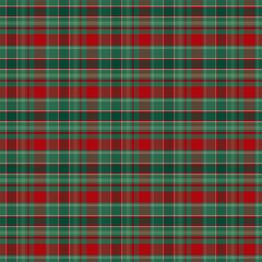 Plaid with twill weave repeat pattern in green and red.Checkered tartan seamless pattern for Christmas.Graphic vector illustration background design for fabric and prints.