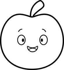 Obraz premium cartoon vector kawaii ugli fruit line art on whi.eps