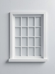 Fototapeta premium 3d illustration of square grid white window frame.