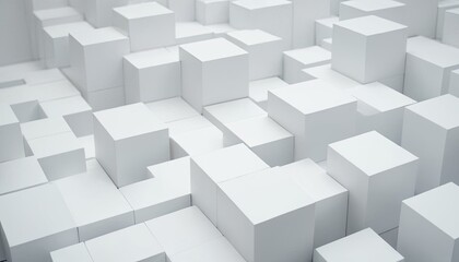 Obraz premium 3d render of a monochrome background with extruding cubes 3