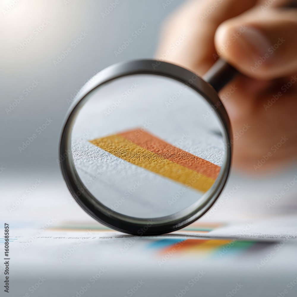 Poster professional it vulnerability scan with magnifying glass over charts modern cybersecurity risk analy