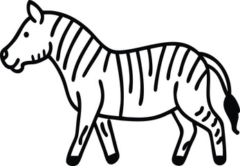 Zebra Vector Illustration – African Wild Animal with Black and White Stripes, Safari Wildlife Design for Nature, Jungle, Education, or Decorative Concepts