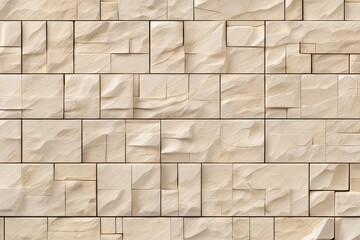 3D Textured Sandstone Wall Tiles - Seamless Architectural Pattern

