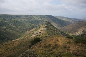 The ruins of Gamla city, located in the Gamla Nature Reserve, Golan Heights, northern Israel