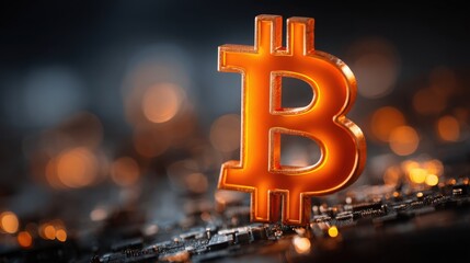 A creative bitcoin design representing cryptocurrency trends and market insights in a unique style