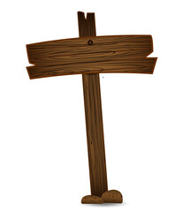 Fototapeta premium Wooden signpost with empty sign