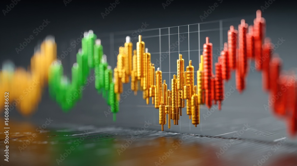 Aufkleber gold and silver chart depicting fibonacci retracement levels in financial analysis for investment st
