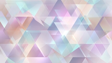 Abstract pattern of overlapping geometric shapes (triangles and hexagons) in pastel hues