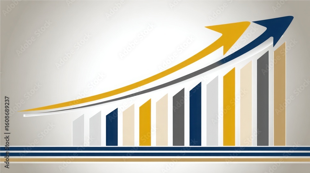 Poster graph bar chart illustrating momentum analysis with histogram bars highlighting financial trends and