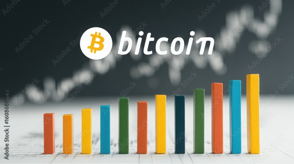 Poster bar chart featuring bitcoin metrics displaying risk-adjusted gain for financial analysis and investm