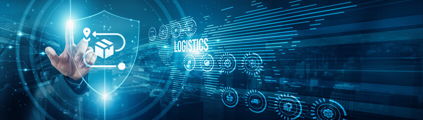 Logistics manager protecting distribution logistics operations, transportation tracking, inventory,...