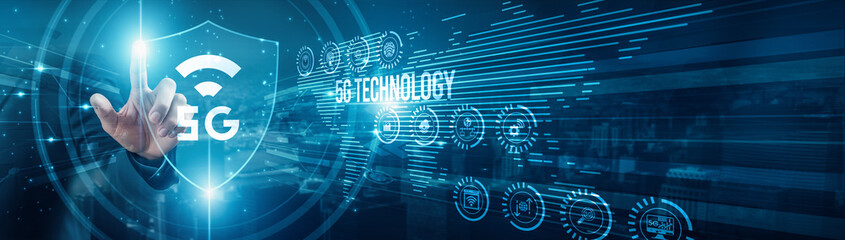 Network architect protecting connectivity of 5G technology systems, high-speed data low latency...