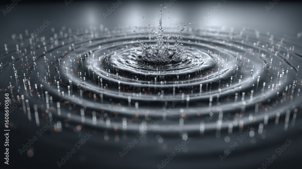 Aufkleber water drop captured in a circle representing the ripple effect of collaboration and community engage