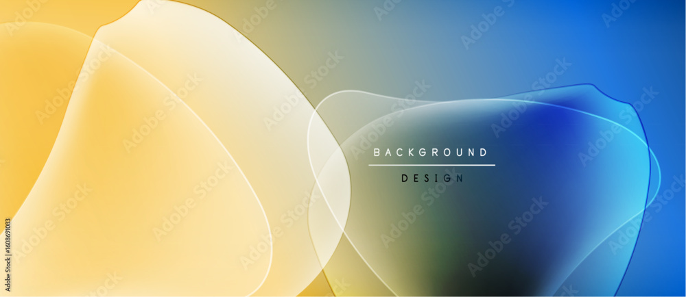 Aufkleber abstract fluid shapes blend, creating vibrant gradient background. soft colors transition from yello